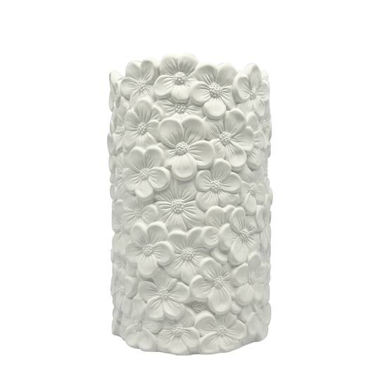 8" Embossed Floral DIY Tall Ceramic Cylinder Vase by Make Market®